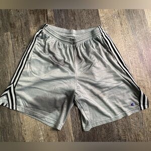 Champion Men’s Large Authentic AthleticWear Gray Black and White Sports Shorts